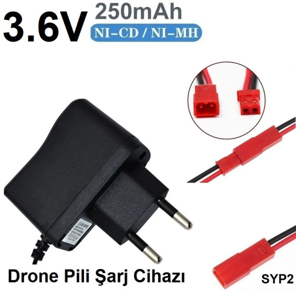 Drone Pili Şarj Cihazı Jst-2p Fiş Güç Adaptörü 3.6v 250mah Çıkış 2 YIL GARANTİLİ)