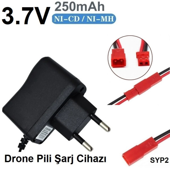 Drone Pili Şarj Cihazı Jst-2p Fiş Güç Adaptörü 3.7v 250mah Çıkış  2 YIL GARANTİ ürün görseli