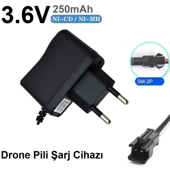 Drone Pil Şarj Cihazı Sm-2p Fiş Güç Adaptörü 3.6v 250mah Çıkış (2 YIL GARANTİLİ)