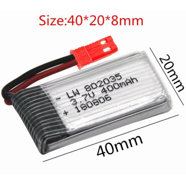 Drone Pili 400 Mah 3.7v Rc Hq898b H11d H11c H11wh T64 T04 T05 F28 F29 T56 T57 ürün görseli 1