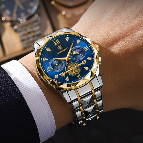 POEDAGAR Erkek Kol Saati Su Geçirmez Paslanmaz Çizilmez Çelik 003 - Resim 4