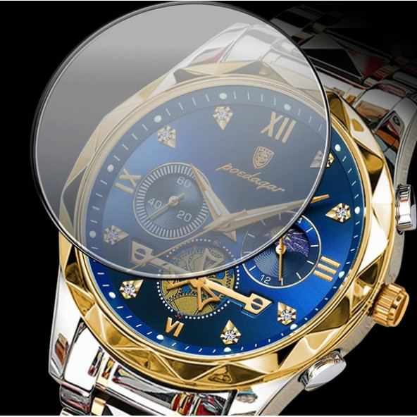 POEDAGAR Erkek Kol Saati Su Geçirmez Paslanmaz Çizilmez Çelik 001 - Resim 6