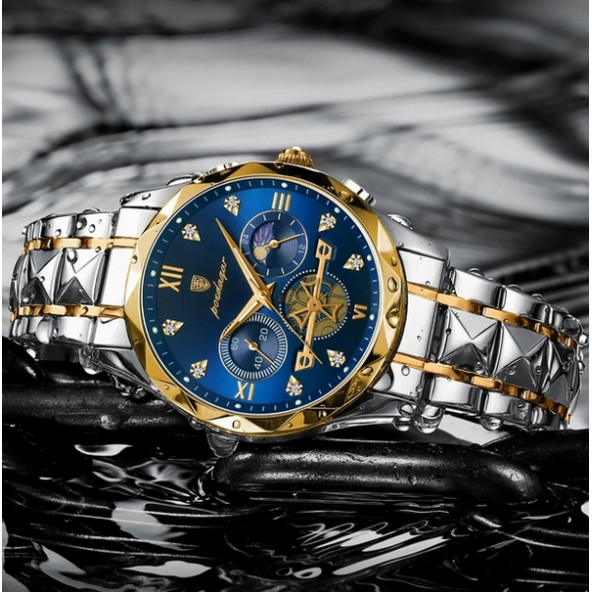 POEDAGAR Erkek Kol Saati Su Geçirmez Paslanmaz Çizilmez Çelik 002 - 6