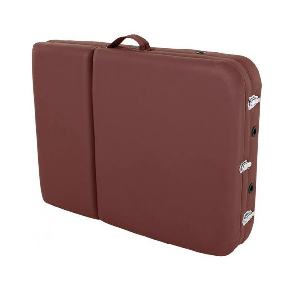 Masaj Yatağı Ahşap Masaj Sedyesi 3 Parçalı Bordo Renk - Resim 3