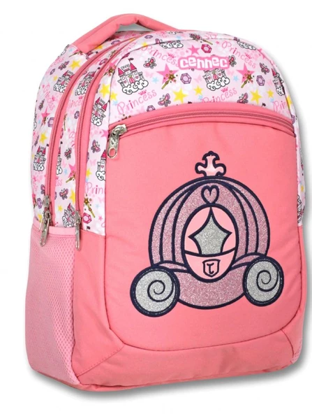 Cennec Pembe Prenses İlkokul Sırt Çantası Seti - Kız Çocuk - Resim 2