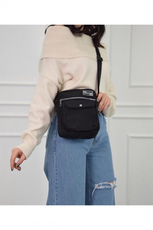 Unisex Siyah Askılı Ve Omuz Çantası - 3