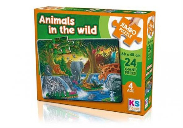 Ks Games Animal in The Wild 24 Parça Jumbo Boy Puzzle