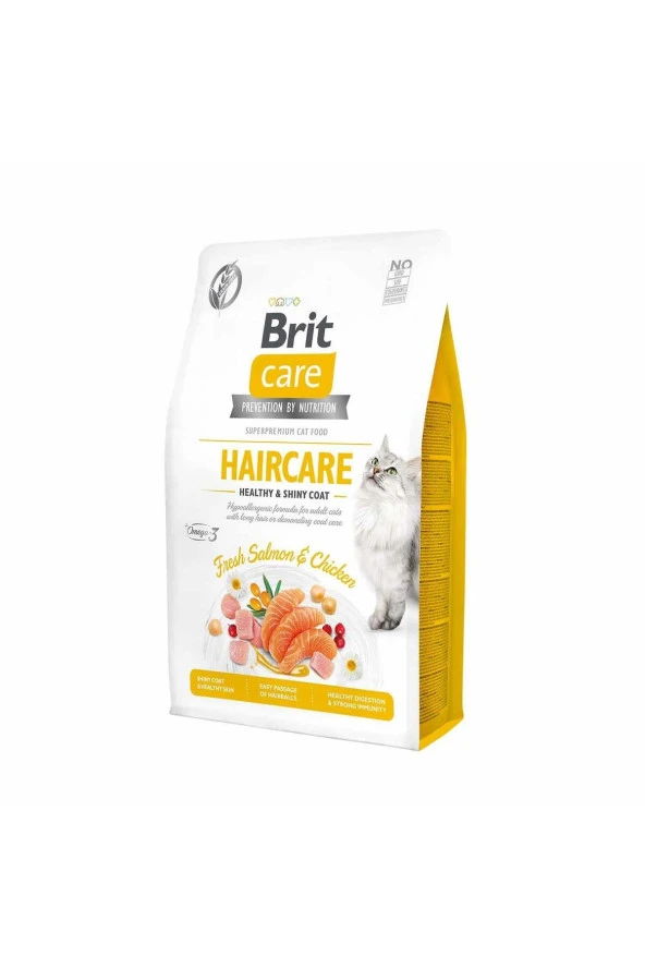 Brit Care Haircare Hypo-Allergenic Deri ve Tüy Sağlığı için Tahılsız Yetişkin Kedi Maması 7kg