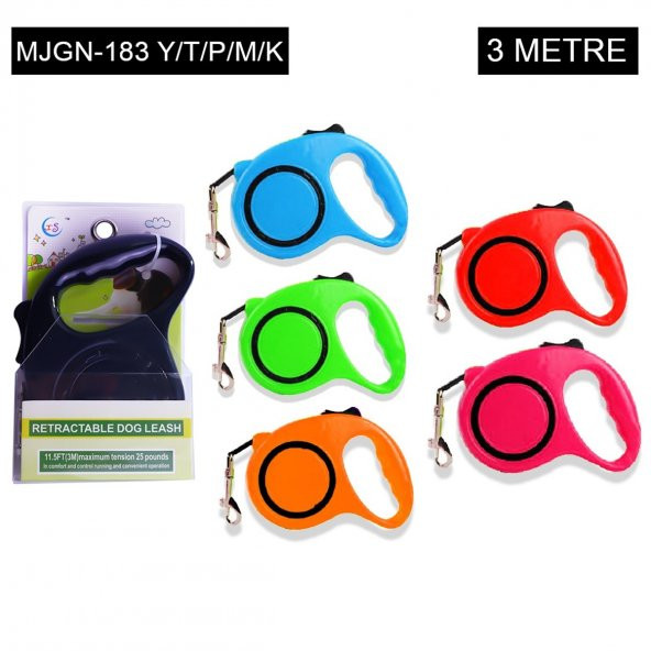 MAKARALI OTOMATİK KEDİ KÖPEK GEZDİRME TASMASI 3 METRE