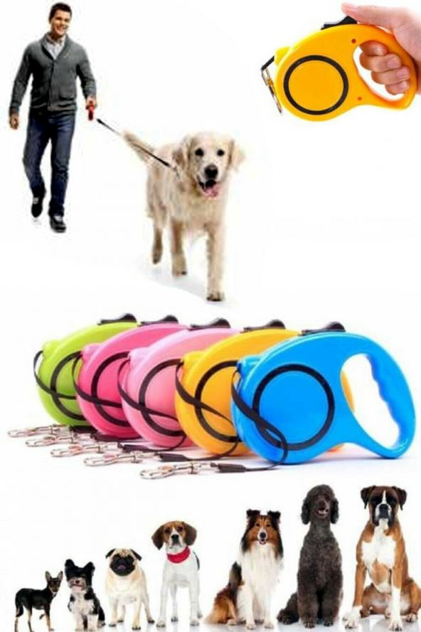 MAKARALI OTOMATİK KEDİ KÖPEK GEZDİRME TASMASI 3 METRE - 2