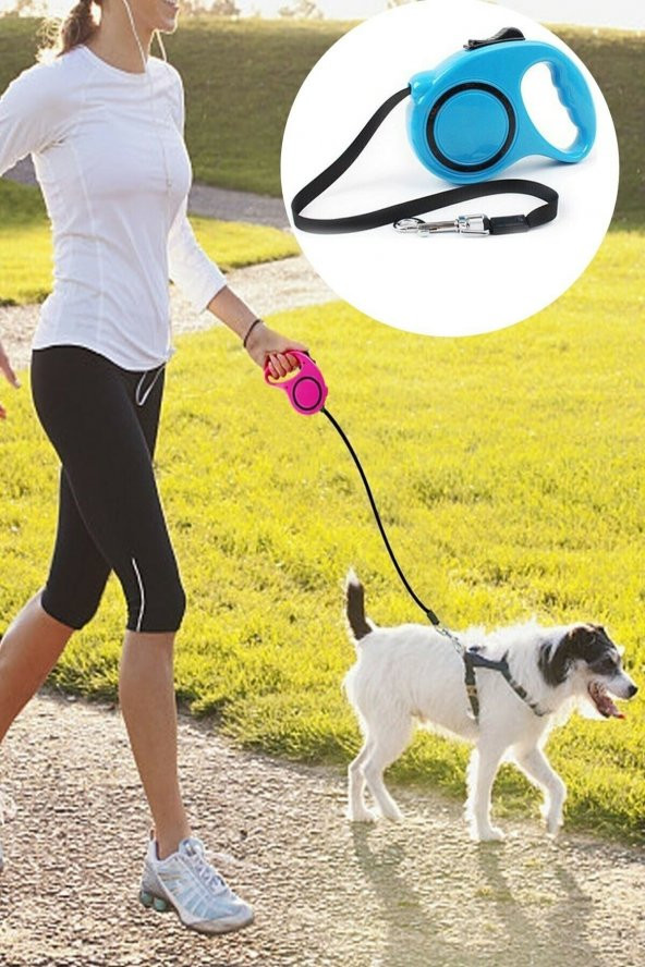 MAKARALI OTOMATİK KEDİ KÖPEK GEZDİRME TASMASI 3 METRE - 3