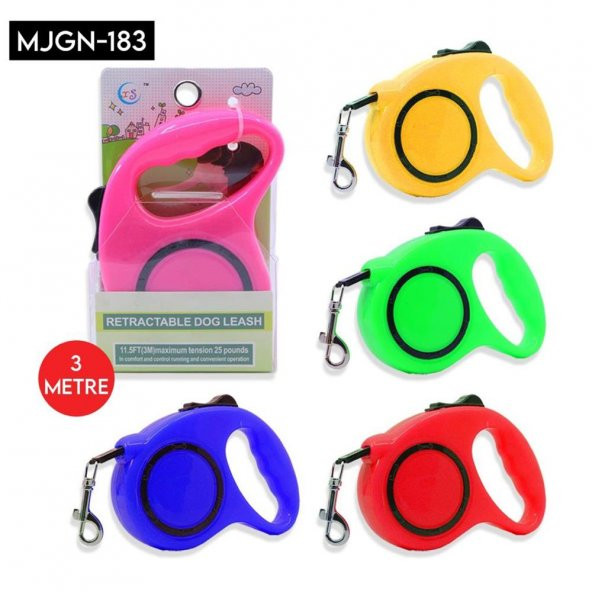 MAKARALI OTOMATİK KEDİ KÖPEK GEZDİRME TASMASI 3 METRE - 4