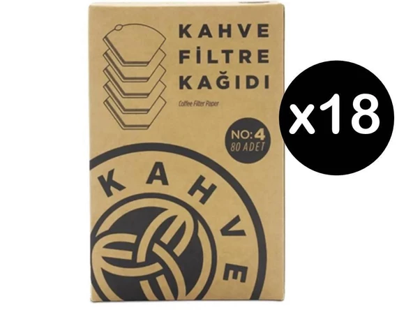 Kahve Dünyası Filtre Kahve Kağıdı No:4 80'li 18 Paket