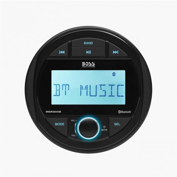Boss Audio MGR300B Systems Yuvarlak Marin Teyp