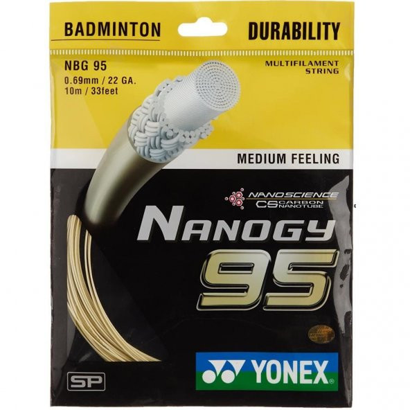 Yonex Nanogy 95 Tekli Badminton Kordajı Altın Rengi