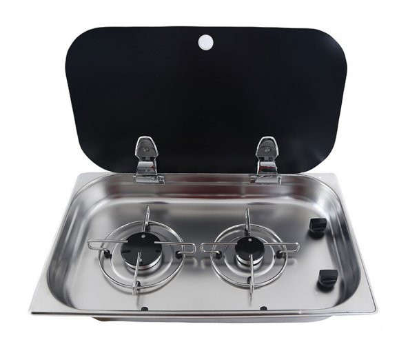 BIO Cam Kapaklı Çift Gözlü Gömme Ocak FSM3450 - Resim 2