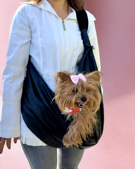 Köpek Taşıma Çantası Siyah Outdoor Su Tutmaz Kumaş