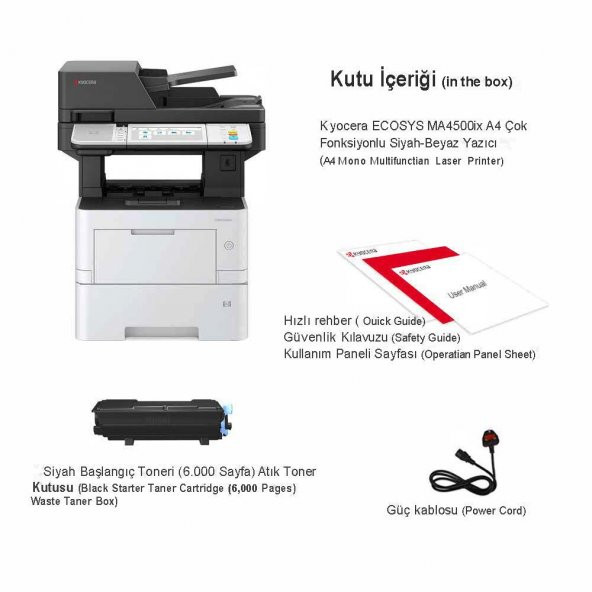 KYOCERA ECOSYS MA4500ix A4 Çok Fonksiyonlu Siyah Beyaz Lazer Yazıcı - 6