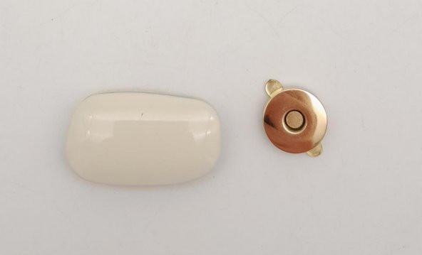 Angel Çanta Aksesuar Krem Renkli Light Gold Mıknatıslı Kilit ürün görseli 1