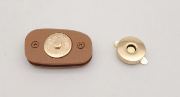 Angel Çanta Aksesuar Taba Renkli Light Gold Mıknatıslı Kilit - Resim 4