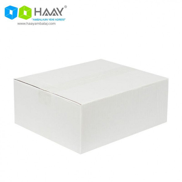 HAAY AMBALAJ 30x25x12cm Tek Oluklu Koli - Beyaz (5 ADET)
