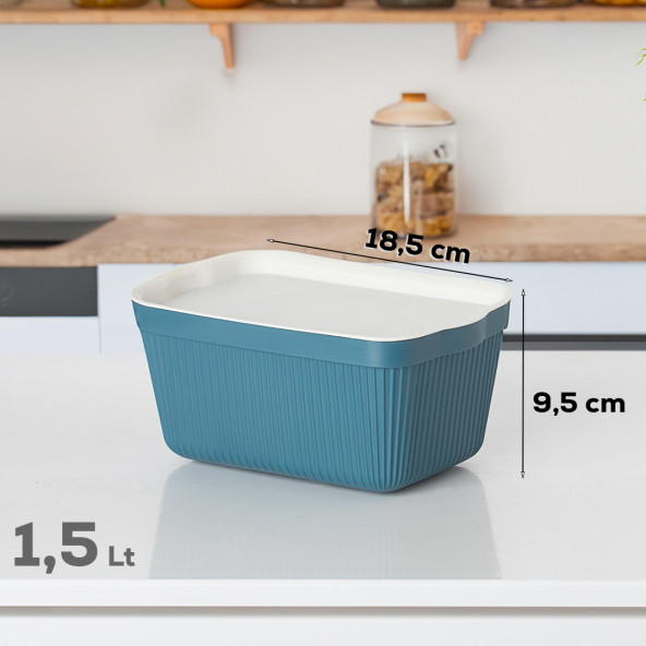 Porsima 1037 Erzak Çok Amaçlı Bakliyat Saklama Kabı Dolap İçi Organizer 6'LI 1,5 L Still Box - 2