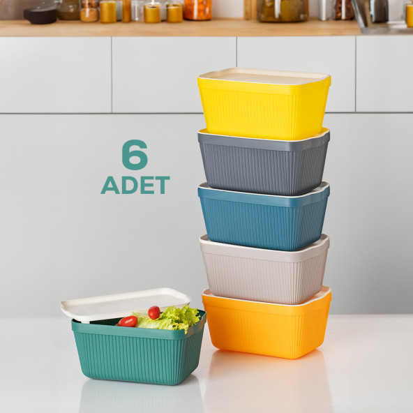 Porsima 1037 Erzak Çok Amaçlı Bakliyat Saklama Kabı Dolap İçi Organizer 6'LI 1,5 L Still Box - 4