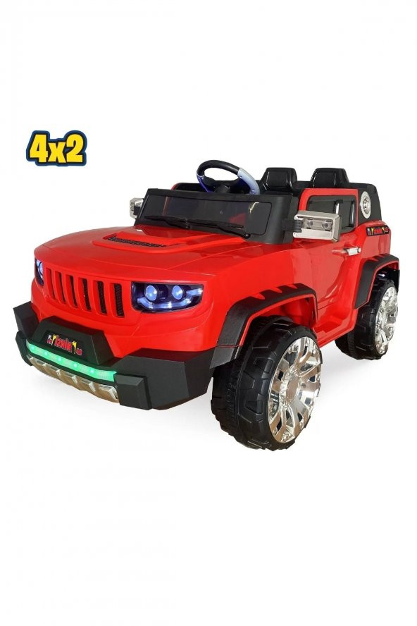 Iznik Kumandalı Akülü Araba Akülü Jeep 12v 4x2 / Kırmızı