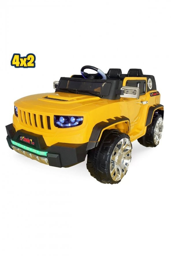 Iznik Kumandalı Akülü Araba Akülü Jeep 12v 4x2 / Sarı