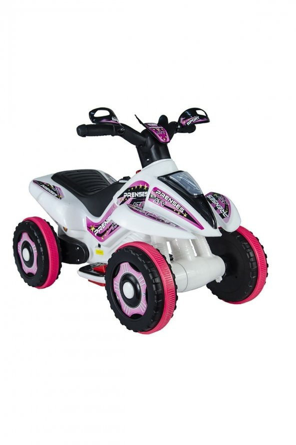 Uj Toys 6v Akülü Atv Pembe Beyaz