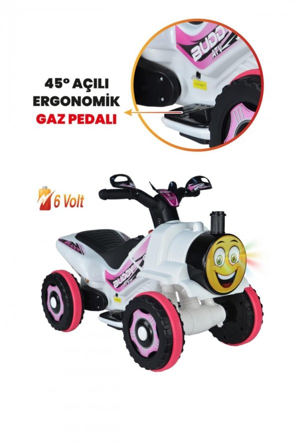 Uj Toys Beyaz Prenses Buddy Akülü Atv - 2
