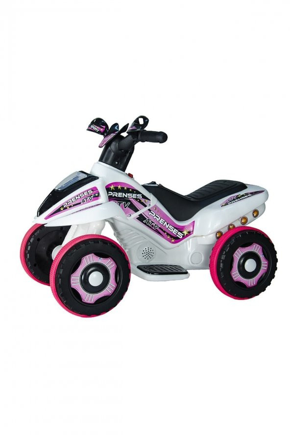 Uj Toys 6v Akülü Atv Pembe Beyaz - 3