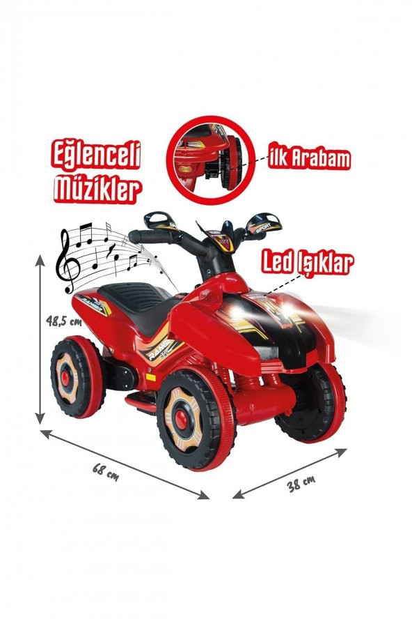 Led Işıklı Müzikli Akülü Atv-motor