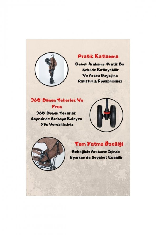 Aldeba Tam Yatar Baston Bebek Arabası - Resim 3
