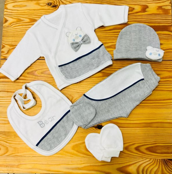 Bebek takım 5 parça hastane çıkış seti
