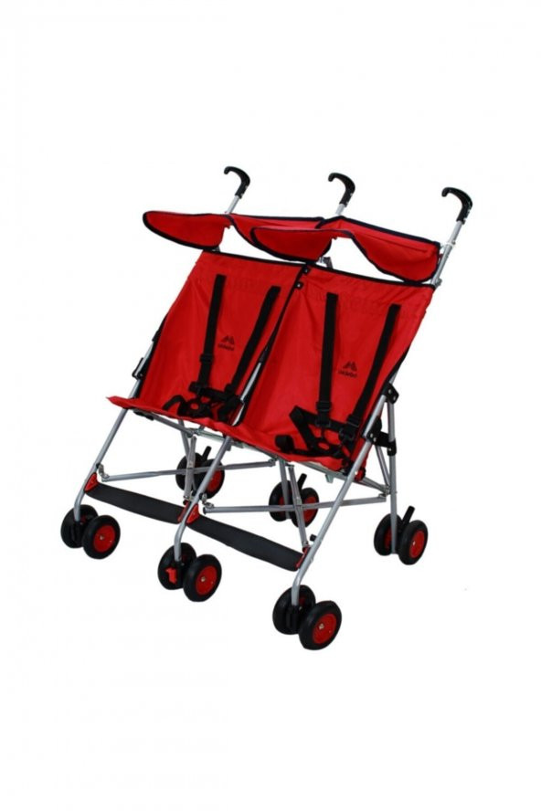 Al-3030 Ikiz Baston Bebek Arabası Kırmızı