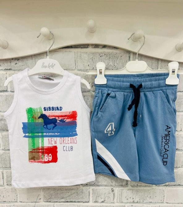 Çocuk Askılı Kol T-shirt Capri Takım