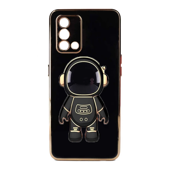 Gpack Oppo A74 4G Kılıf Kamera Korumalı Astronot Desenli Standlı Silikon