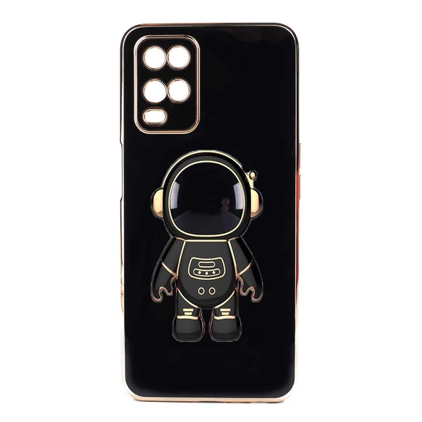 Gpack Oppo A54 4G Kılıf Kamera Korumalı Astronot Desenli Standlı Silikon - Resim 6