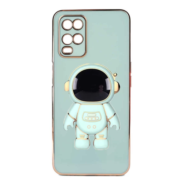 Gpack Oppo A54 4G Kılıf Kamera Korumalı Astronot Desenli Standlı Silikon - Resim 5