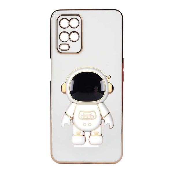 Gpack Oppo A54 4G Kılıf Kamera Korumalı Astronot Desenli Standlı Silikon