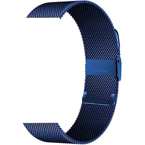 Gpack QCY Watch GTS Kordon Çıtçıtlı Hasır Metal Örgülü KRD 45 Lacivert
