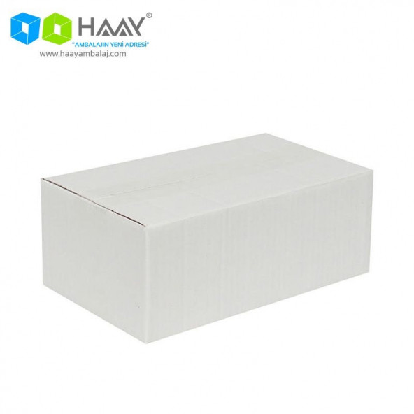 HAAY AMBALAJ 25x15x10cm Tek Oluklu Koli - Beyaz (5 ADET) - 1