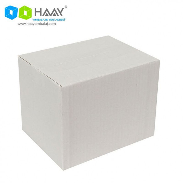 HAAY  AMBALAJ 20x15x15cm Tek Oluklu Koli - Beyaz (5 ADET)