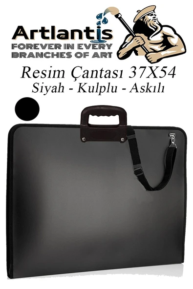 Resim Çantası Fermuarlı Kulplu 37x54 cm 1 Adet Teknik Resim Dosya Çantası 35x50 cm Askılı Proje Çantası Okul Sınıf - 4