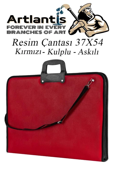 Resim Çantası Fermuarlı Kulplu 37x54 cm 1 Adet Teknik Resim Dosya Çantası 35x50 cm Askılı Proje Çantası Okul Sınıf - 2