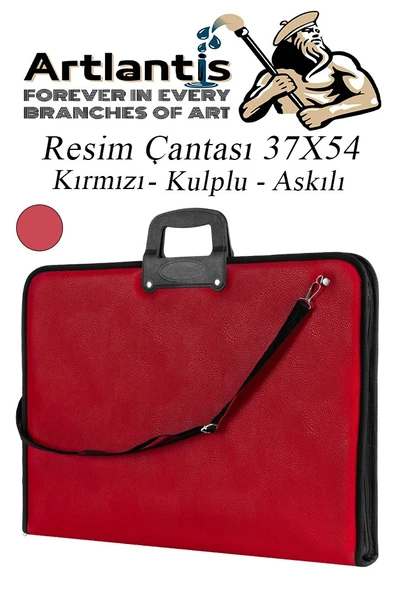 Resim Çantası Fermuarlı Kulplu 37x54 cm 1 Adet Teknik Resim Dosya Çantası 35x50 cm Askılı Proje Çantası Okul Sınıf - 1