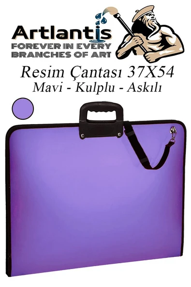 Resim Çantası Fermuarlı Kulplu 37x54 cm 1 Adet Teknik Resim Dosya Çantası 35x50 cm Askılı Proje Çantası Okul Sınıf - 5