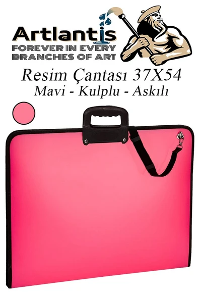 Resim Çantası Fermuarlı Kulplu 37x54 cm 1 Adet Teknik Resim Dosya Çantası 35x50 cm Askılı Proje Çantası Okul Sınıf - 3