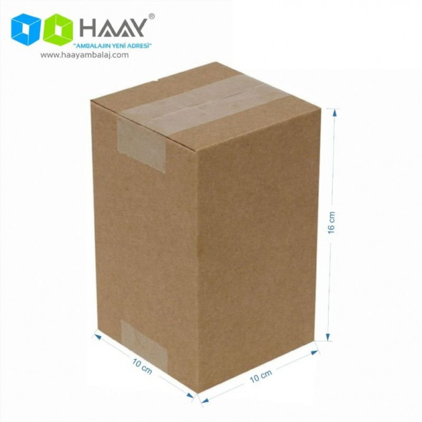 HAAY AMBALAJ 10x10x16cm Tek Oluklu Koli - Kraft (25 ADET)